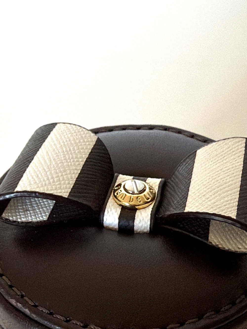 Retired Henri Bendel Brown Stripe Travel Jewelry Case Ring Box - Picture 3 of 9